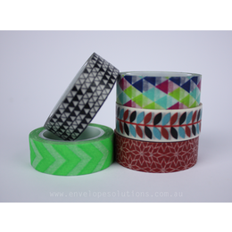Lime & Red Washi Tape Set x 5