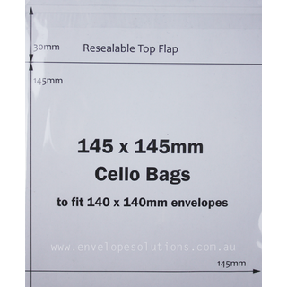 Square - 145 x 145mm BOPP "Cello" Bags