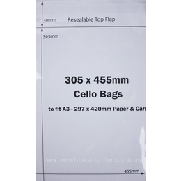 305 x 455mm BOPP "Cello" Bags