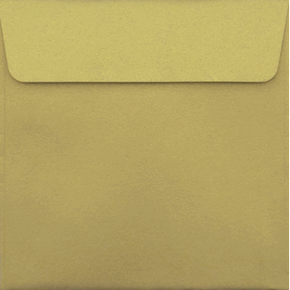 Square - 130 x 130mm Majestic Metallics Luxus Real Gold 120gsm Envelopes
