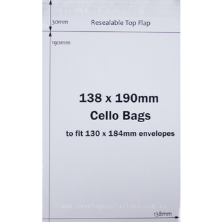 138 x 190mm BOPP "Cello" Bags